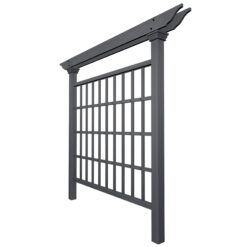 Vita Cedar 79.5-in W x 90-in H Charcoal Cedar Garden Trellis For Climbing Plants For Cucumbers For Roses For Tomatoes