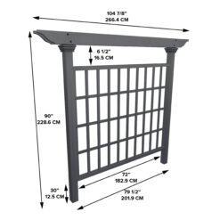 Vita Cedar 79.5-in W x 90-in H Charcoal Cedar Garden Trellis For Climbing Plants For Cucumbers For Roses For Tomatoes