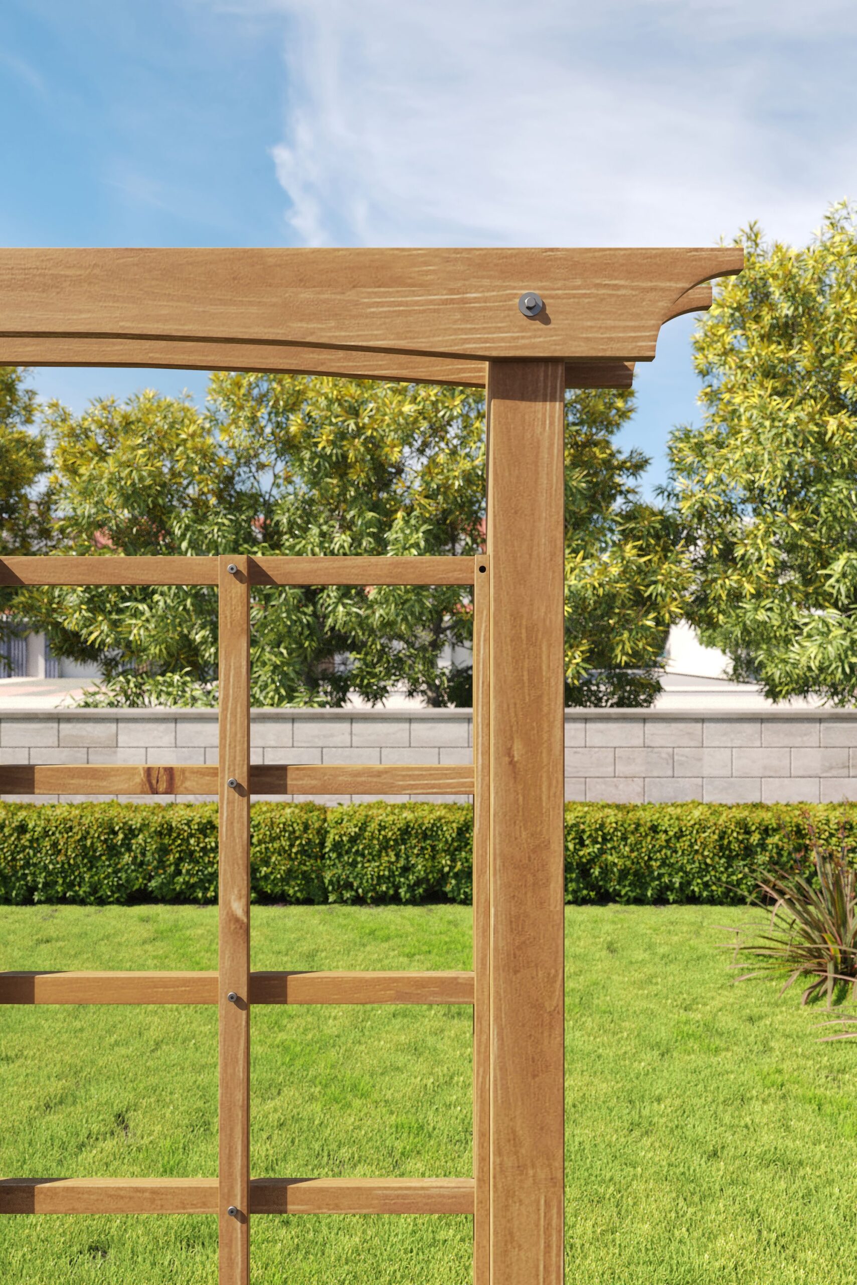 Vita Mezza 60.5-in W x 82-in H Golden Brown Cedar Zen Garden Trellis For Climbing Plants For Cucumbers For Roses For Tomatoes