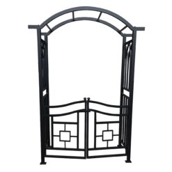 Oakland Living 4.92-ft W x 7.15-ft H Arched Black Extruded aluminum Garden Arbor