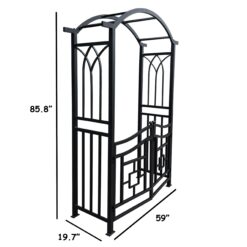 Oakland Living 4.92-ft W x 7.15-ft H Arched Black Extruded aluminum Garden Arbor