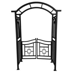 Oakland Living 4.92-ft W x 7.15-ft H Arched Black Extruded aluminum Garden Arbor