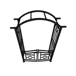 Oakland Living 4.92-ft W x 7.15-ft H Arched Black Extruded aluminum Garden Arbor