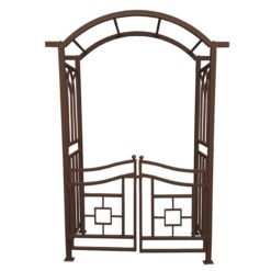 Oakland Living 4.92-ft W x 7.15-ft H Arched Brown Extruded aluminum Garden Arbor