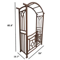 Oakland Living 4.92-ft W x 7.15-ft H Arched Brown Extruded aluminum Garden Arbor