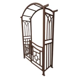 Oakland Living 4.92-ft W x 7.15-ft H Arched Brown Extruded aluminum Garden Arbor