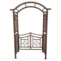 Oakland Living 4.92-ft W x 7.15-ft H Arched Brown Extruded aluminum Garden Arbor