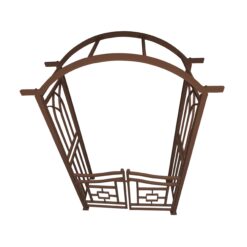 Oakland Living 4.92-ft W x 7.15-ft H Arched Brown Extruded aluminum Garden Arbor