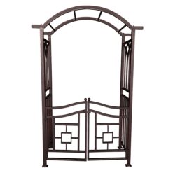 Oakland Living 4.92-ft W x 7.15-ft H Arched Bronze Extruded aluminum Garden Arbor