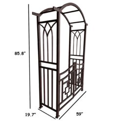 Oakland Living 4.92-ft W x 7.15-ft H Arched Bronze Extruded aluminum Garden Arbor