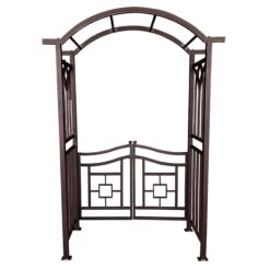 Oakland Living 4.92-ft W x 7.15-ft H Arched Bronze Extruded aluminum Garden Arbor