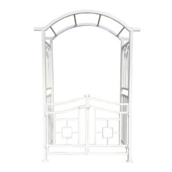Oakland Living 4.92-ft W x 7.15-ft H Arched White Extruded aluminum Garden Arbor