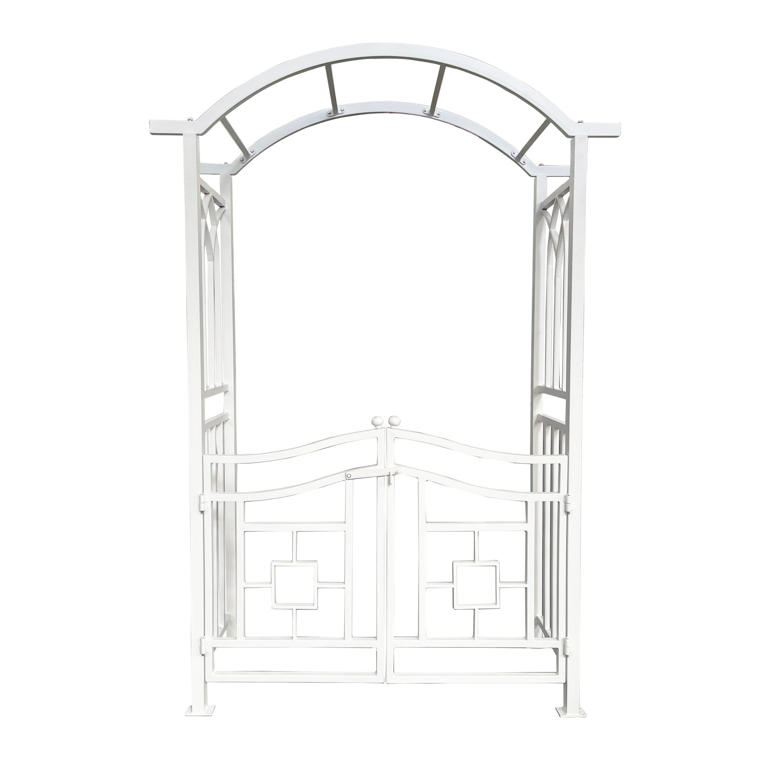 Oakland Living 4.92-ft W x 7.15-ft H Arched White Extruded aluminum Garden Arbor