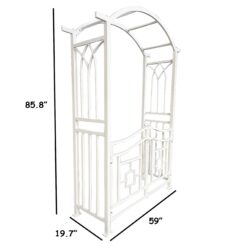 Oakland Living 4.92-ft W x 7.15-ft H Arched White Extruded aluminum Garden Arbor