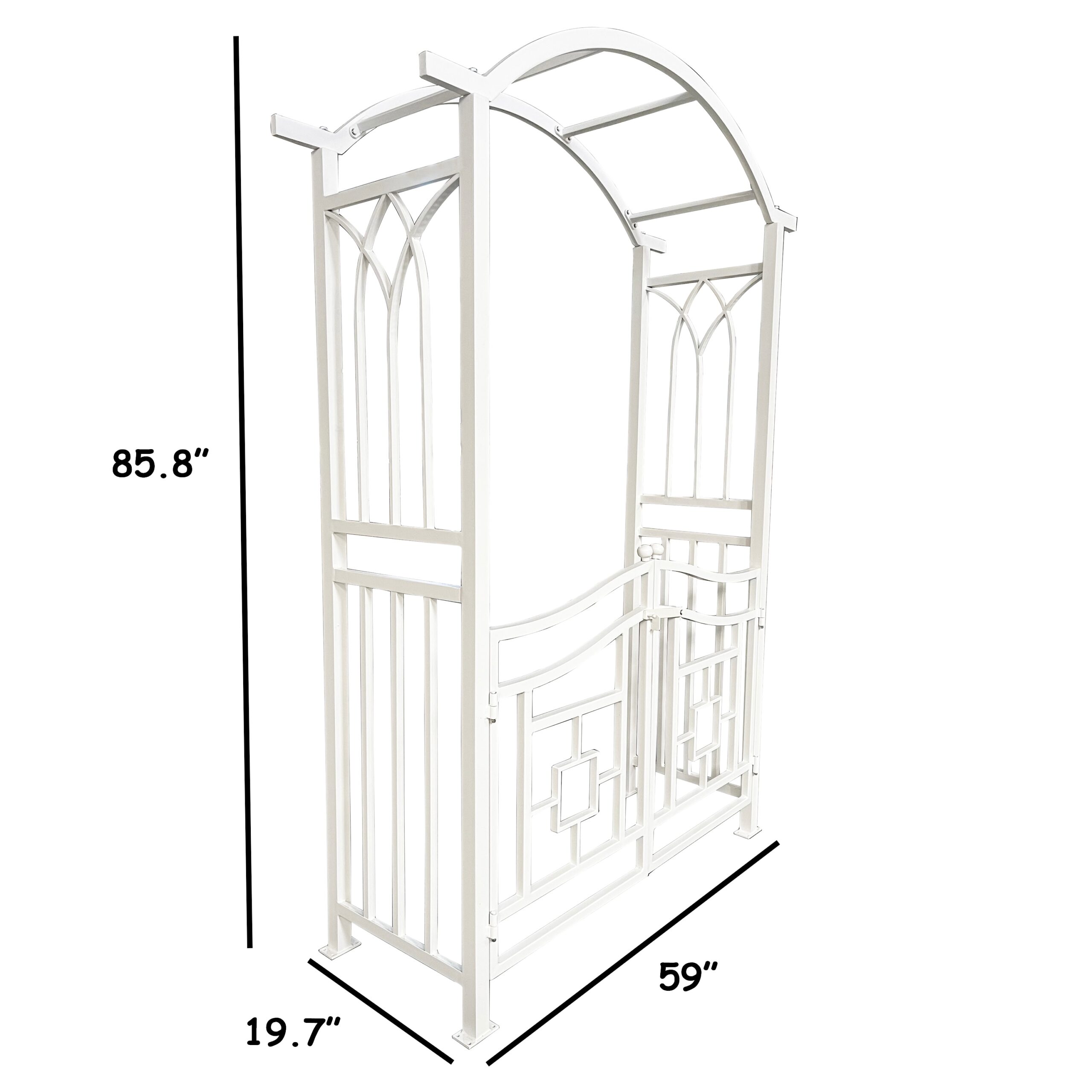 Oakland Living 4.92-ft W x 7.15-ft H Arched White Extruded aluminum Garden Arbor