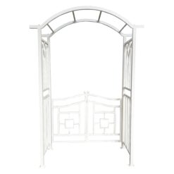 Oakland Living 4.92-ft W x 7.15-ft H Arched White Extruded aluminum Garden Arbor