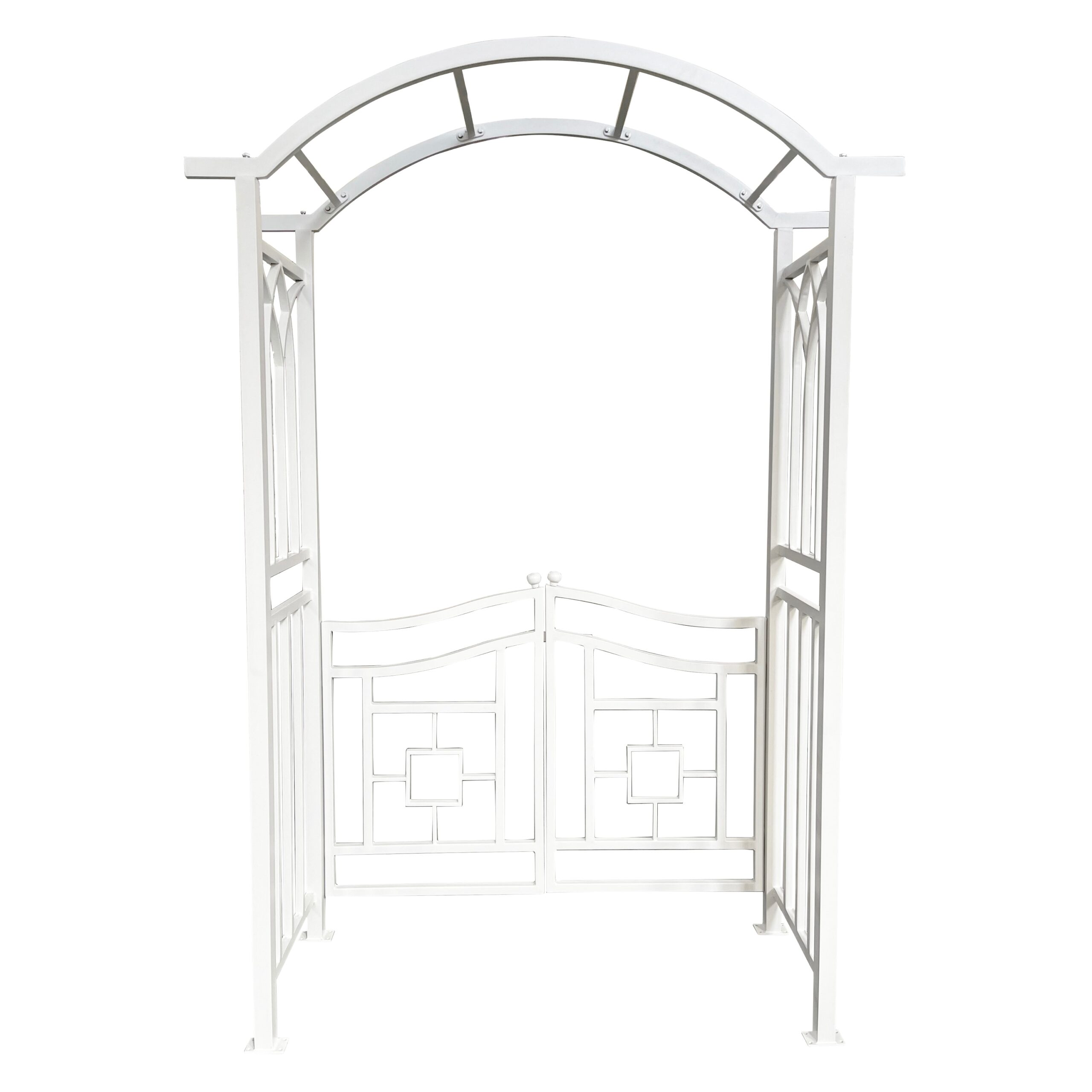 Oakland Living 4.92-ft W x 7.15-ft H Arched White Extruded aluminum Garden Arbor