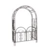 Evergreen 4.43-ft W x 7-ft H Arched Bronze Steel Garden Arbor