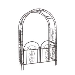 Evergreen 4.43-ft W x 7-ft H Arched Bronze Steel Garden Arbor