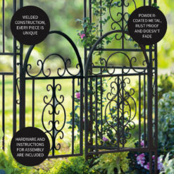 Evergreen 4.43-ft W x 7-ft H Arched Bronze Steel Garden Arbor