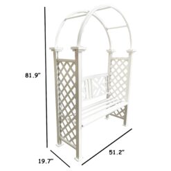 Oakland Living 4.27-ft W x 6.82-ft H Arched White Extruded aluminum Garden Arbor