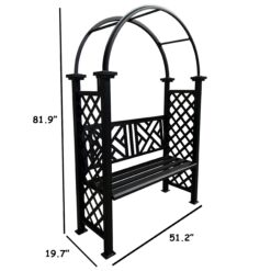 Oakland Living 4.27-ft W x 6.82-ft H Arched Black Extruded aluminum Garden Arbor