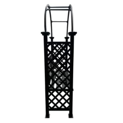 Oakland Living 4.27-ft W x 6.82-ft H Arched Black Extruded aluminum Garden Arbor