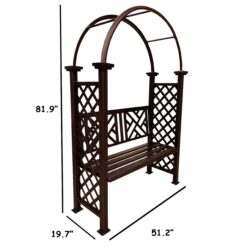 Oakland Living 4.27-ft W x 6.82-ft H Arched Bronze Extruded aluminum Garden Arbor