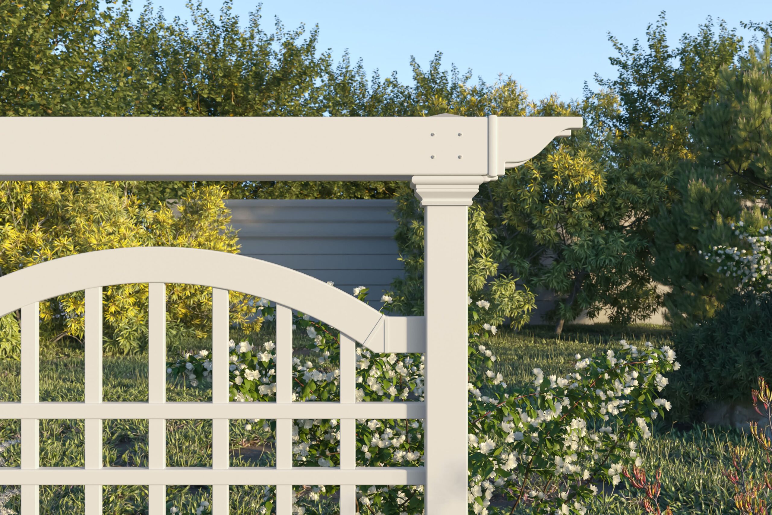 Vita Classic 60.25-in W x 82-in H White Vinyl Traditional Garden Trellis For Climbing Plants For Cucumbers For Roses