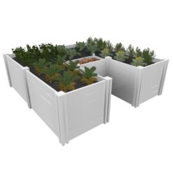 Vita 50-cu ft 72-in W x 72-in L x 22-in H Elevated White Vinyl Raised Garden Bed