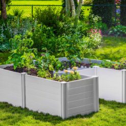 Vita 50-cu ft 72-in W x 72-in L x 22-in H Elevated White Vinyl Raised Garden Bed