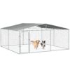 PawHut Outdoor Dog Kennel 15x15x7.5 FT Galvanized Steel&ZeroWidthSpace;