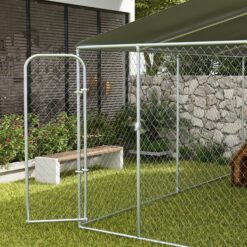 PawHut Outdoor Dog Kennel 15x15x7.5 FT Galvanized Steel​