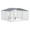 PawHut Outdoor Dog Kennel 13x13x7.5 Galvanized Steel​