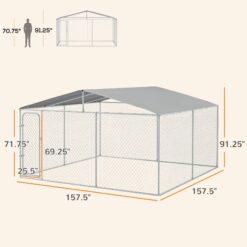 PawHut Outdoor Dog Kennel 13x13x7.5 Galvanized Steel&ZeroWidthSpace;