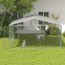 PawHut Outdoor Dog Kennel 13x13x7.5 Galvanized Steel​