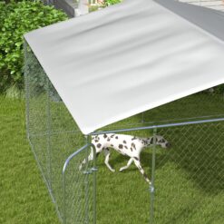 PawHut Outdoor Dog Kennel 13x13x7.5 Galvanized Steel​
