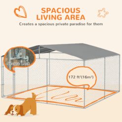 PawHut Outdoor Dog Kennel 13x13x7.5 Galvanized Steel​