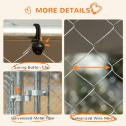 PawHut Outdoor Dog Kennel 13x13x7.5 Galvanized Steel​
