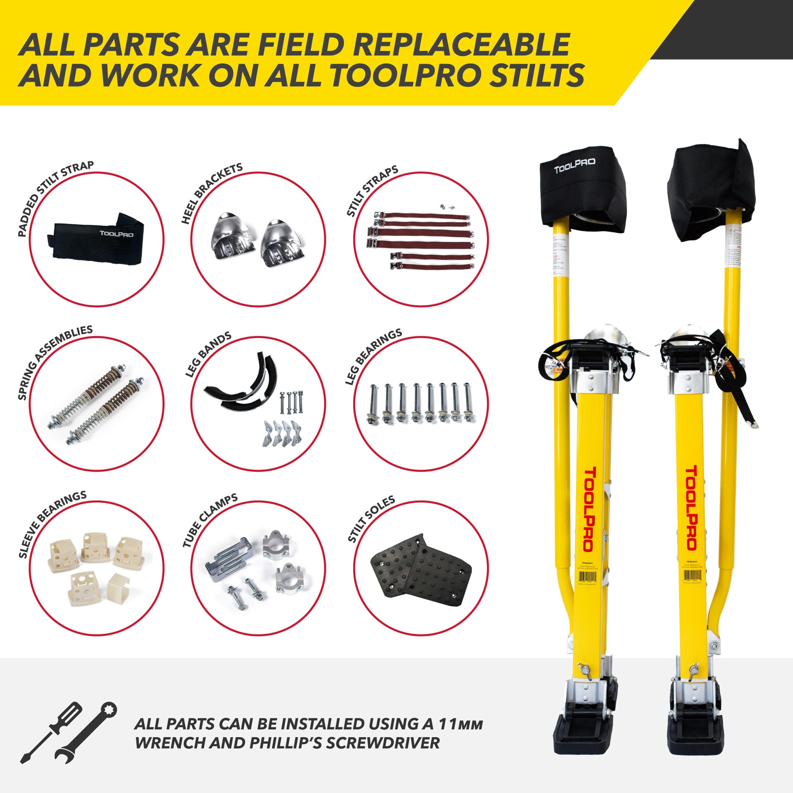 ToolPro 24-in to 40-in Magnesium Drywall stilts