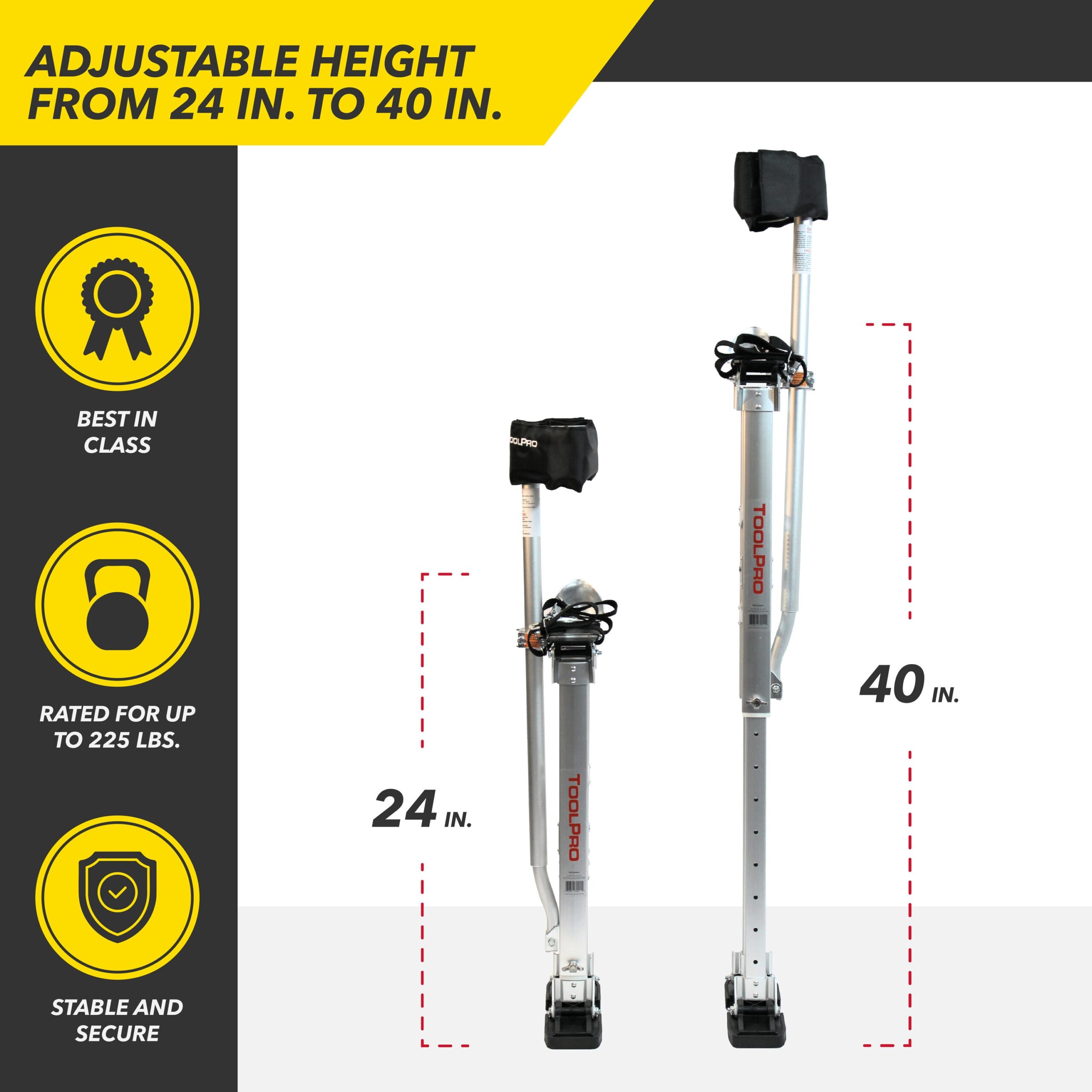 ToolPro 24-Inches to 40-Inches Aluminum Drywall stilts