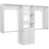 Easy Track Reach-in Tower system White Solid Shelving Wood Closet System