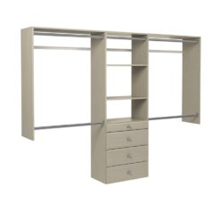 Easy Track Reach-in Tower system Weathered Grey Solid Shelving Wood Closet System