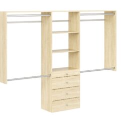 Easy Track Reach-in Tower system Honey Blonde Solid Shelving Wood Closet System