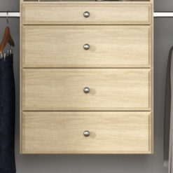 Easy Track Reach-in Tower system Honey Blonde Solid Shelving Wood Closet System
