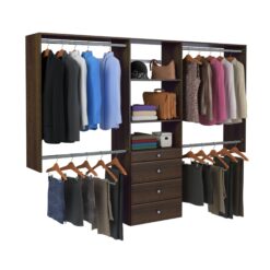 Easy Track Reach-in Tower system Truffle Solid Shelving Wood Closet System