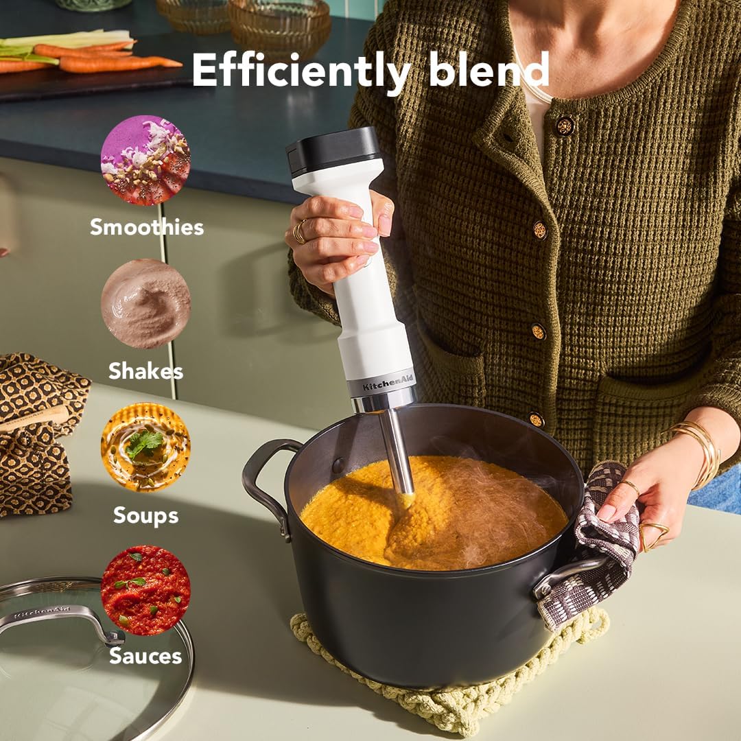 KitchenAid Go Cordless Hand Blender - battery included, KHBRV71, Porcelain White