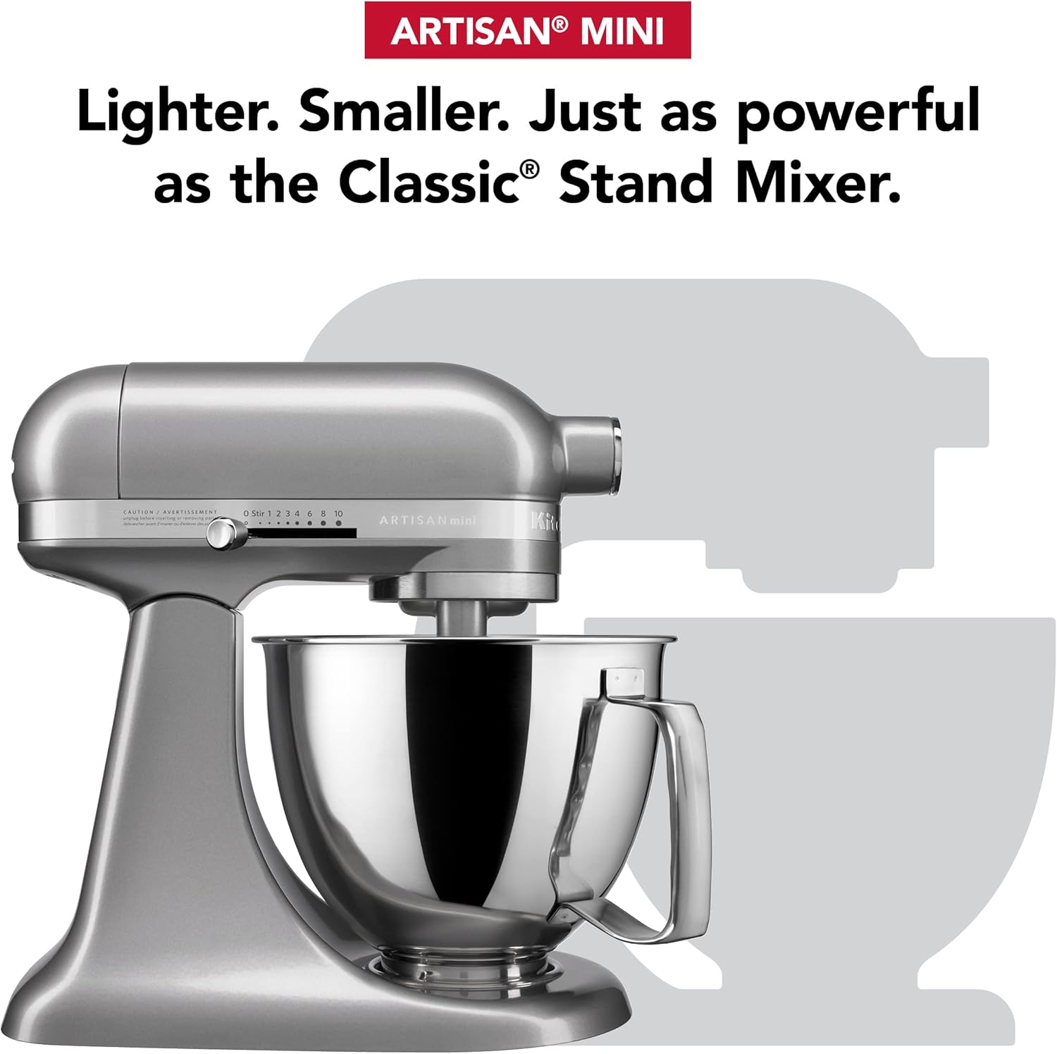 KitchenAid Artisan Mini 3.5 Quart Tilt-Head Stand Mixer - KSM3316X - Contour Silver