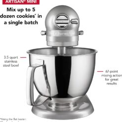 KitchenAid Artisan Mini 3.5 Quart Tilt-Head Stand Mixer - KSM3316X - Contour Silver