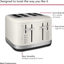 KitchenAid 4 Slice Toaster, KMT4109PL, Porcelain White